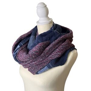 Eddie Bauer Multi Pattern Knit Winter Infinity Scarf Designer Multi Way OSFM